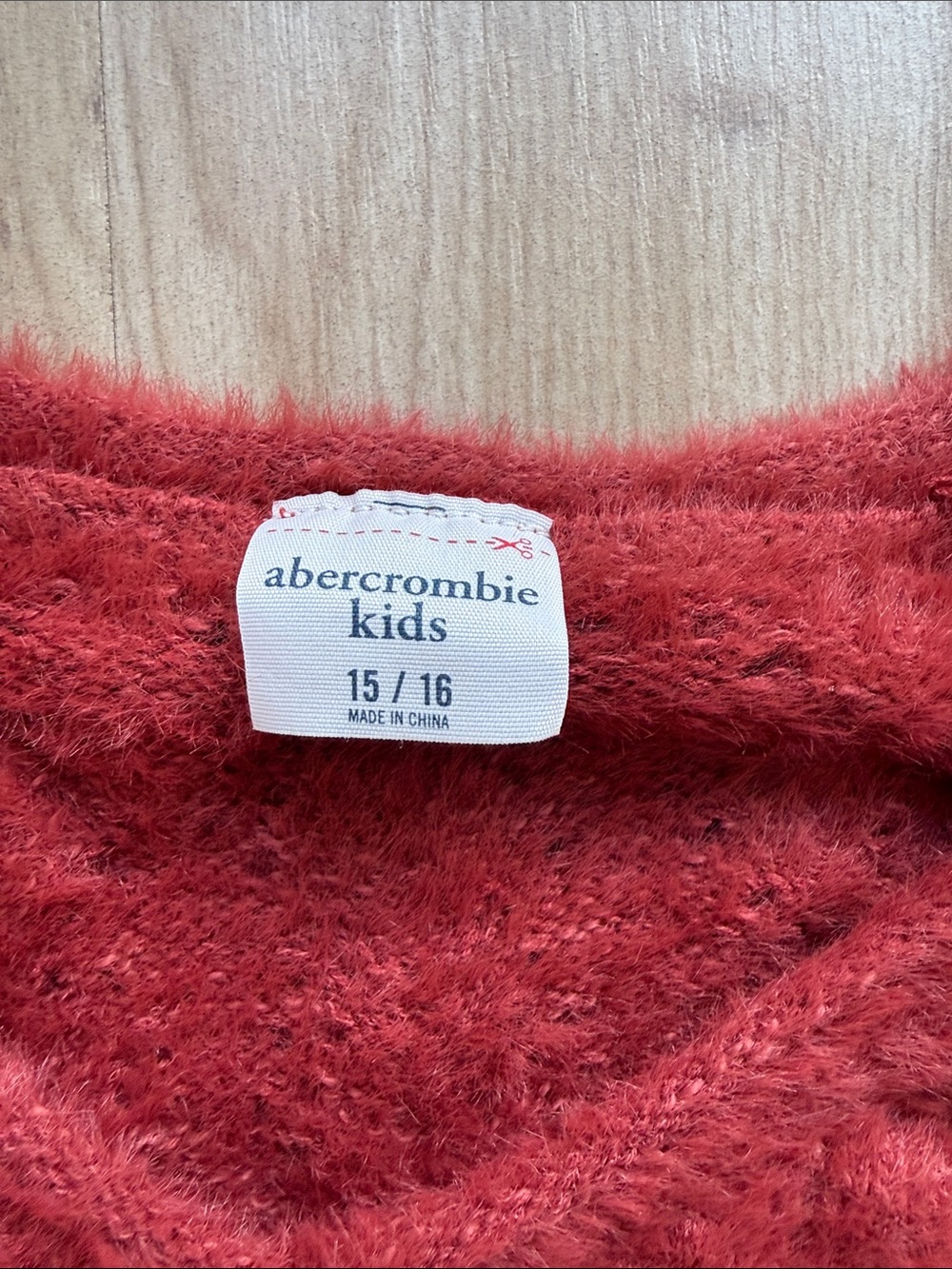 abercrombie kids Soft Fuzzy V-Neck Sweater in Deep Red - Picture 3 of 5
